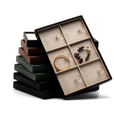 Gran capacidad Práctico de PU de cuero Joyería de exposición Requisitos de lujo Display Tray