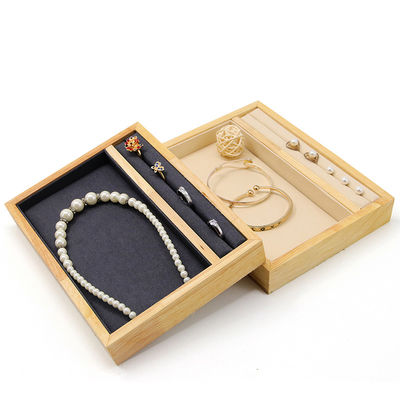 Envasador de joyas de madera maciza multifunción para anillos, colgantes y orejas
