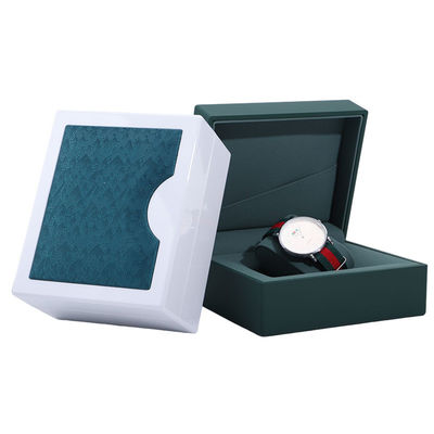 Caja de plástico de relojes de embalaje con un estilo de cuero.
