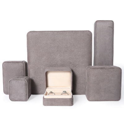 Caja de embalaje de joyería gris premium personalizada de alta gama para conjuntos de joyería grandes: collar, pulsera, pendientes, embalaje de anillos