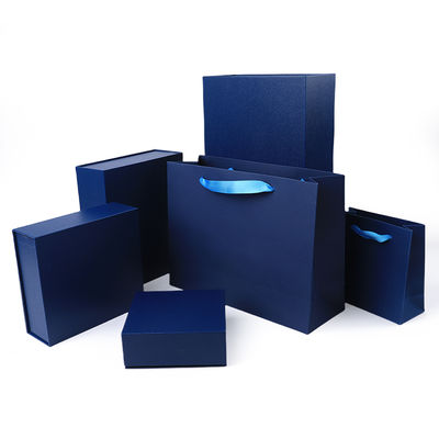 Fabricación al por mayor de cajas de regalo magnéticas de alta calidad con logotipo personalizado de lujo, ecológicas, de cartón, papel, azul, caja magnética para joyas